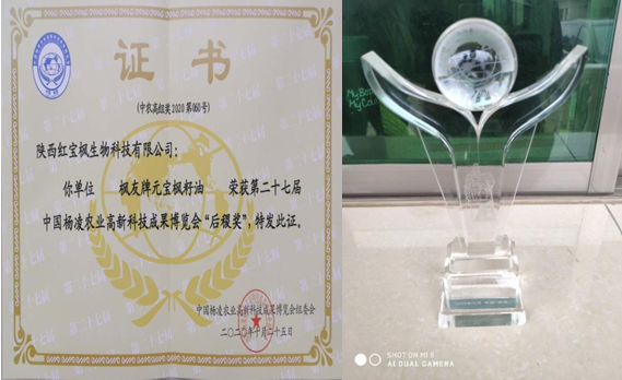 陕西红宝枫生物科技“元宝枫籽油”荣获杨凌农高会后稷奖，科技创新引领木本油料新发展